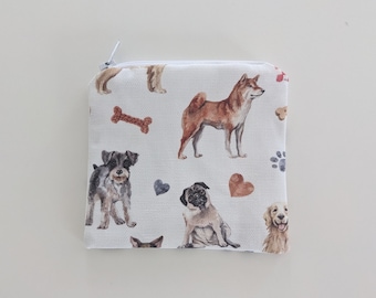 All The Dogs White Coin Purse Earphone Earbud Pouch