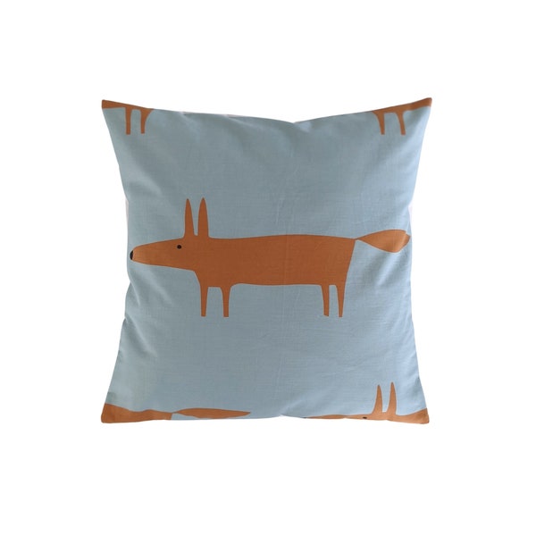 Cushion Cover in Scion Mr Fox Aqua 16"