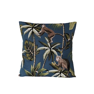 Blue Jungle Monkey Cushion Cover 14" 16" 18" 20"
