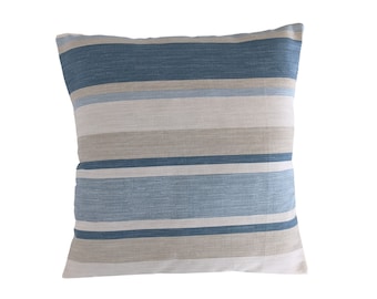 Cushion Cover in Laura Ashley Awning Stripe in Seaspray Blue Cotton 14" 16" 18" 20"