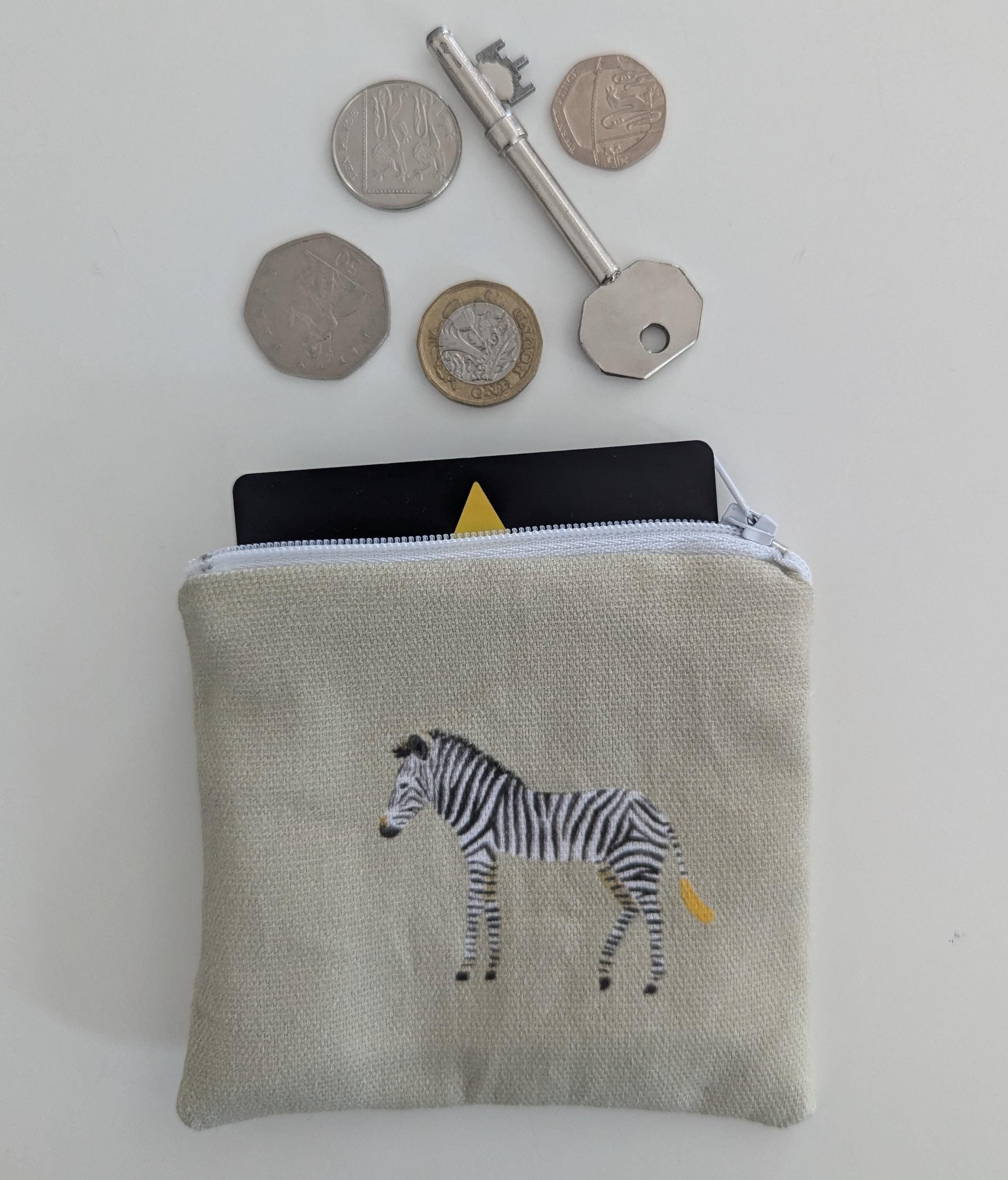 Sophie Allport Monedero pequeno con cebra beige Hecho a mano Etsy Espana
