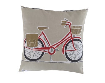 Cushion Cover in Scion Cykel Red Bicycle 16"