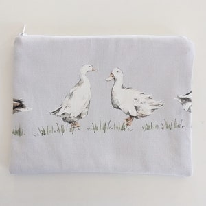 Laura Ashley Make Up Bag Grey Ducks Storage Pouch