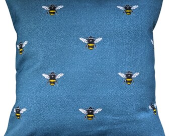 Denim Blue Bumble Bee Cushion Cover 14" 16" 18" 20" 22" 24"