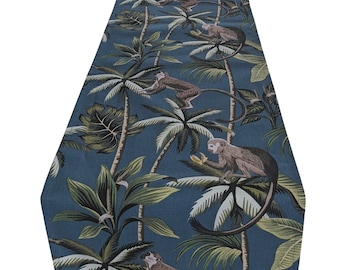 Blue Monkey Jungle Table Runner 39"-98" 100-250cm