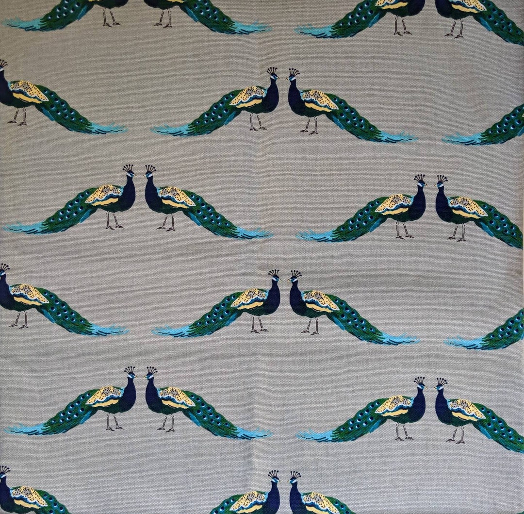 Sophie Allport Peacock Cotton Fabric Etsy