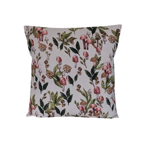 Natural Red Mushrooms Toadstools Autumn Cushion Cover 16&quot;