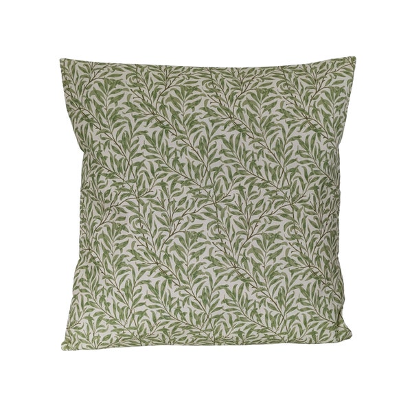 Housse de coussin William Morris and Co Willow Bough, feuille vert pomme 14 po. 16 po. 18 po. 20 po. 22 po. 24 po.