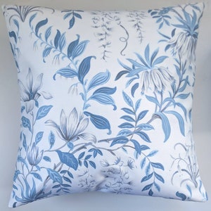 Kissenbezug in Laura Ashley Parterre Blau Grau Blumen 40 cm