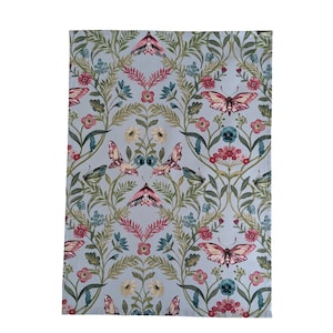 Botanical Butterfly Tea Towel Pink and Blue