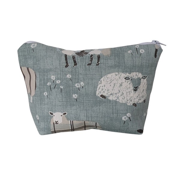 Light Blue Sheep Make Up Wash Toiletries Bag Pouch