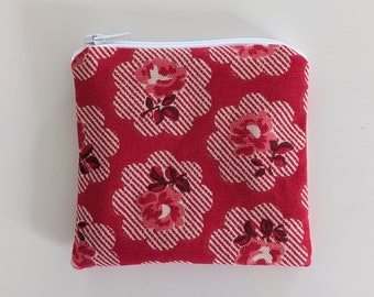 Cath Kidston Freston Rose Red Coin Purse - Handmade