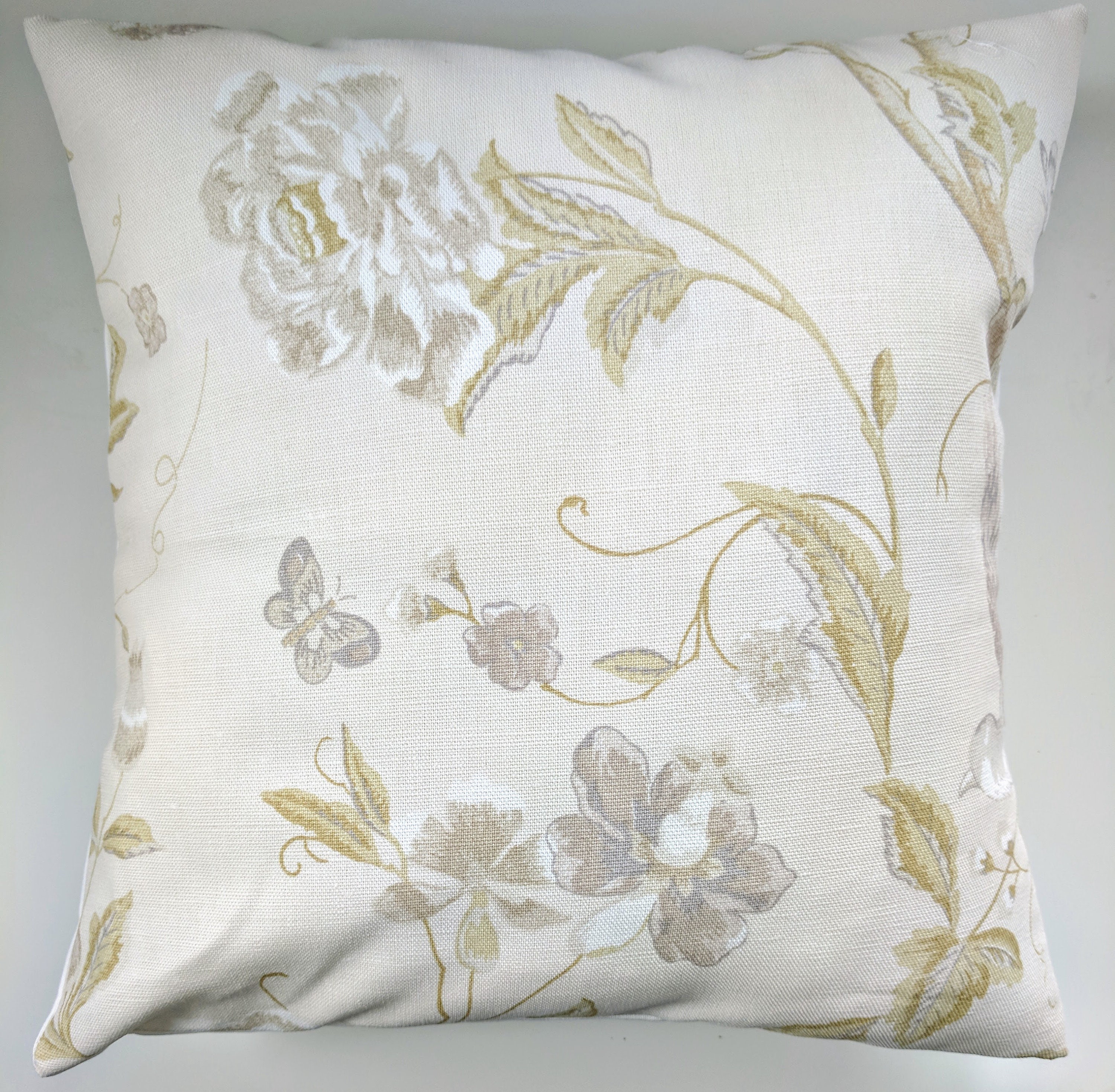 16" to 24" Laura Ashley Awning Stripe Natural fabric beige cushion cover 16" to 24" Laura Ashley Awning Stripe Natural fabric beige cushion cover