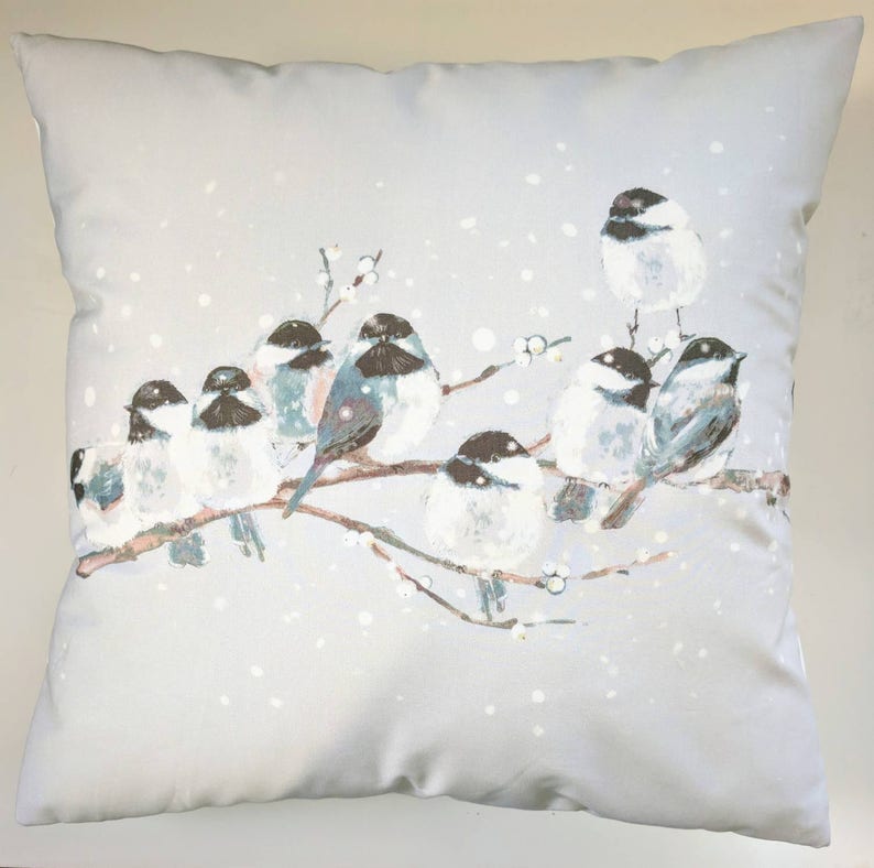 Shabby Chic Cushion Cover in Laura Ashley Garden Bird Sateen 16/"