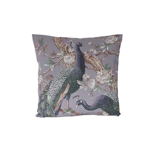 16&quot; Cushion Cover in Laura Ashley Belvedere Peacock Iris Lilac Purple Reversible