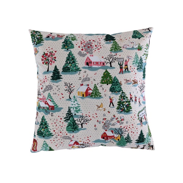 Cushion Cover made with Cath Kidston Shine Bright Christmas fabric 16"