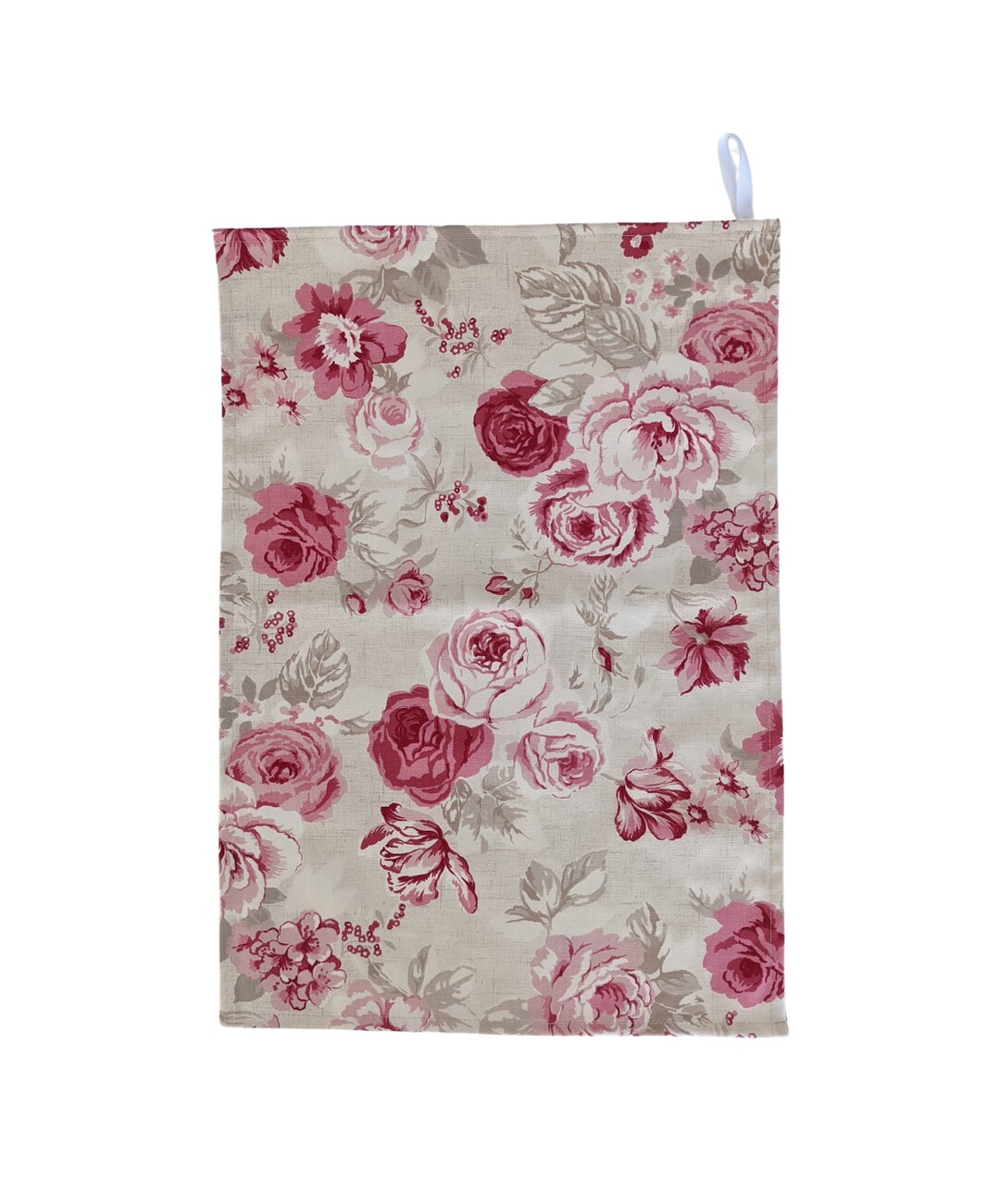 Raspberry Red and Pink Vintage Floral Roses Tea Towel - Etsy UK