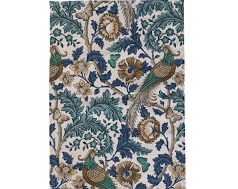 Green and Blue Phoenix Birds Tea Towel