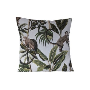 Jungle Monkey Cushion Cover Cream and Green 14&quot; 16&quot; 18&quot; 20&quot;