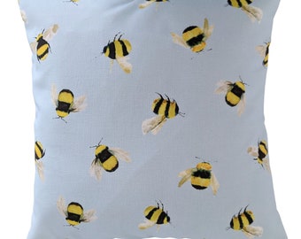 Bumble Bee Blue Cushion Cover 14" 16" 18" 20"