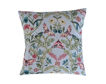 Cushion Cover in Clarke and Clarke Pieris Blue Pink Butterfly 14" 16" 18" 20"