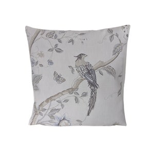 16&quot; Cushion Cover in Laura Ashley Dove Grey Summer Palace Bird