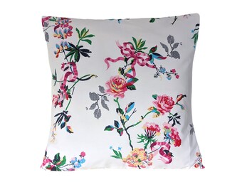 Cushion Cover made with Cath Kidston Ribbon Rose White fabric 16" Shabby Chic Floral Flowers Home Decor Lounge Summer