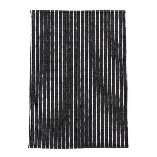 Charcoal Grey Black Striped Tea Towel Sustainable BCI Cotton