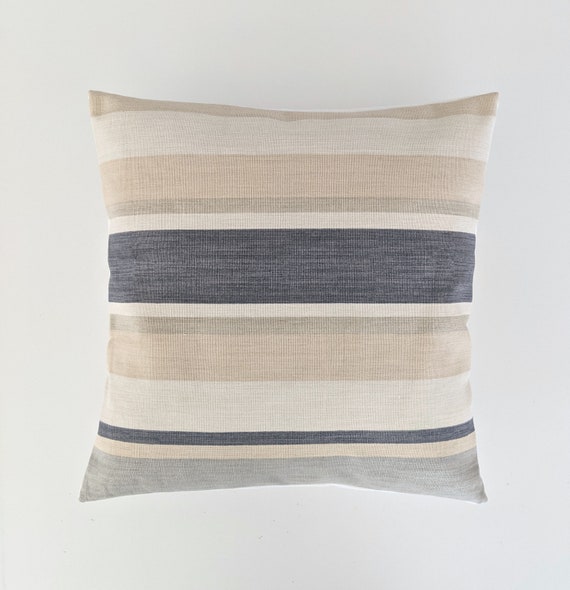 Cushion Cover in Laura Ashley Awning Stripe in Charcoal Grey Etsy