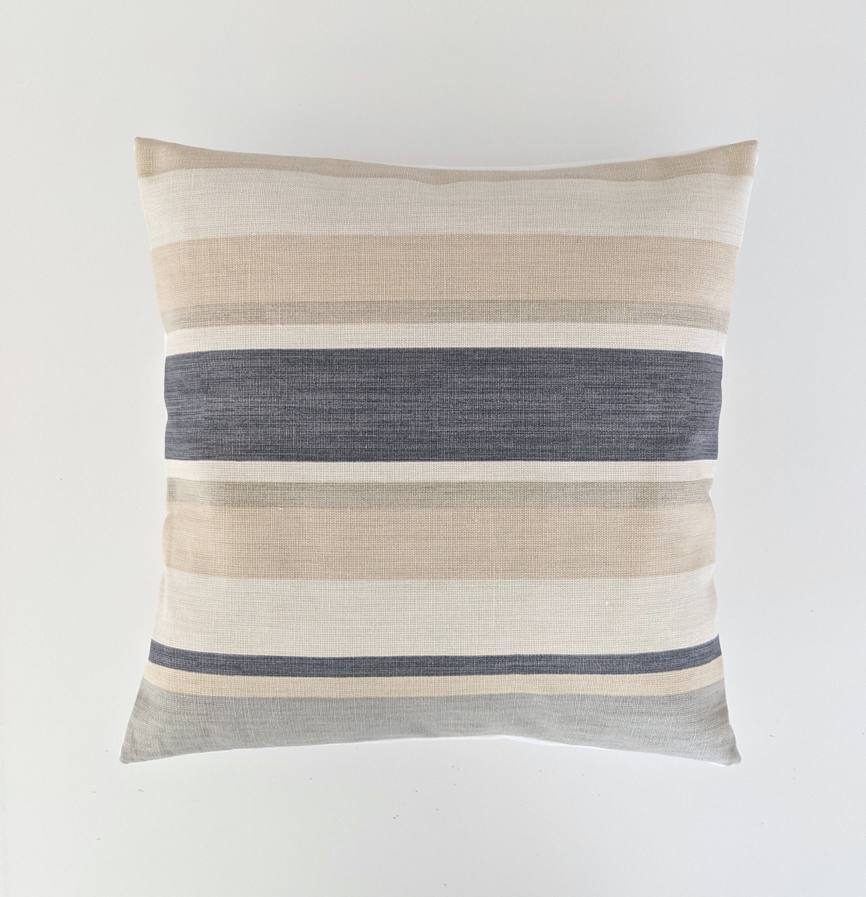 16" to 24" Laura Ashley Awning Stripe Natural fabric beige cushion cover 16" to 24" Laura Ashley Awning Stripe Natural fabric beige cushion cover