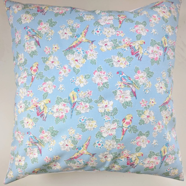 Cushion Cover in Cath Kidston Little Budgies Blue 16"