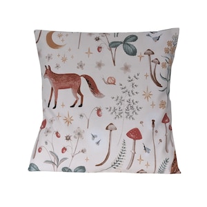 Kissenbezug in Waldtiere Druck 40 cm Fuchs Eule Kaninchen