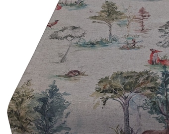 Woodland Animals Table Runner Natural Linen Look Tableware