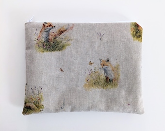 Make Up Bag Woodland Fox Purse Storage Pouch