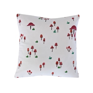 Mushrooms Toadstools Cushion Cover 16&quot;