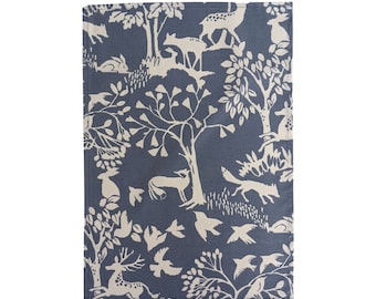 Blue Woodland Animals Tea Towel