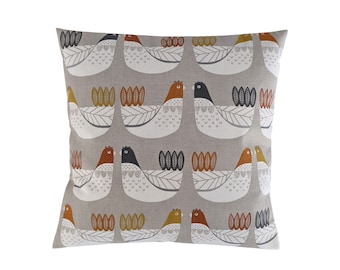 Scandi Chickens Natural Beige Cushion Cover 14" 16" 18" 20"