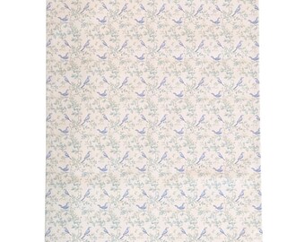 Little Blue Garden Birds Ditsy Floral Tea Towel Kitchen Dish Cloth