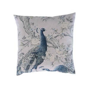 16 &quot;Kissenbezug in Laura Ashley Belvedere Peacock Midnight Navy Blue Reversible