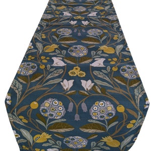 Teal Blue Yellow Grey Rabbits Table Runner 39"-98" 100-250cm
