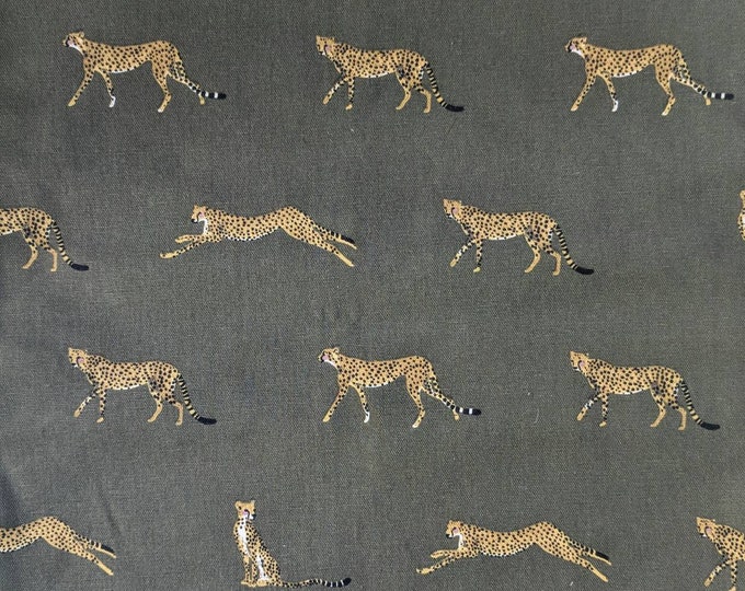 Sophie Allport Cheetah Cotton Fabric Etsy