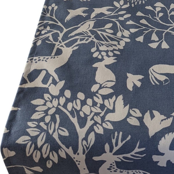 Blue Woodland Animals Table Runner 39"-98" 100-250cm