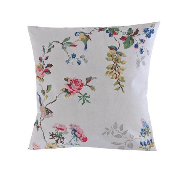 Cushion Cover in Cath Kidston White Birds and Roses 14" 16" 18" 20" 22" 24"