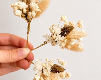 Pince à cheveux fleurs séchées – Accessoire cheveux fleuri mariage, cérémonie – Rose, Bleu ou naturel – Fait main