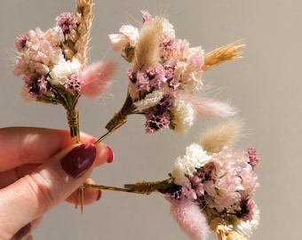 Épingle à cheveux en fleurs séchées stabilisées | Accessoire de mariage bohème | Hair Pins Mariée | Cadeau Demoiselle d'honneur
