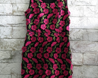 Embroidered floral vintage NAF NAF cocktail dress from BLKGLOW Vintage American size 6 French size 38