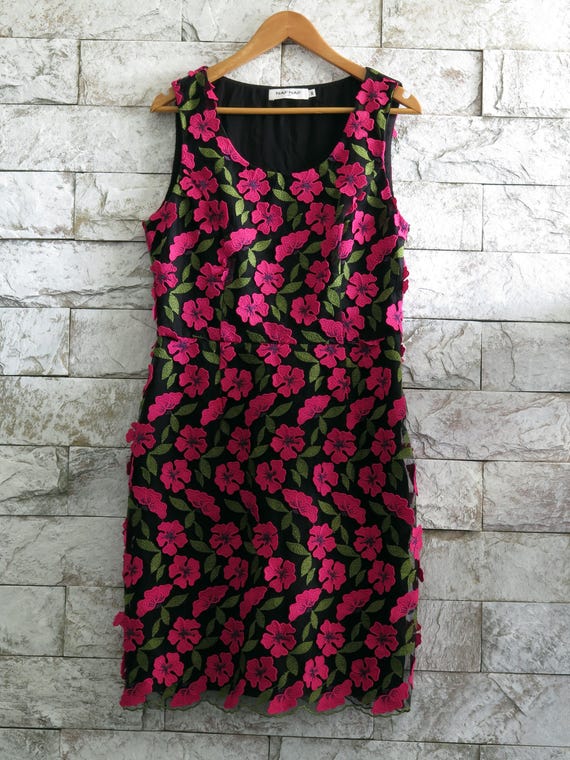 Embroidered Floral Vintage NAF NAF Cocktail Dress From BLKGLOW Vintage  American Size 6 French Size 38 - Etsy New Zealand