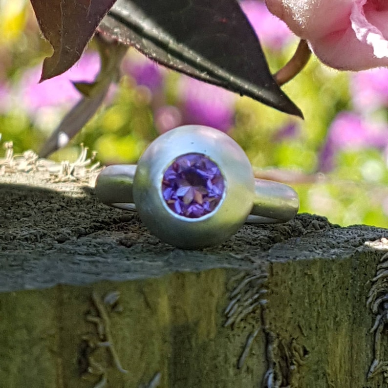Sterling Silver Ring with Light Purple Amethyst Statement Ring Gift For Her Purple Amethyst Ring Sterling Silver Engagement Ring