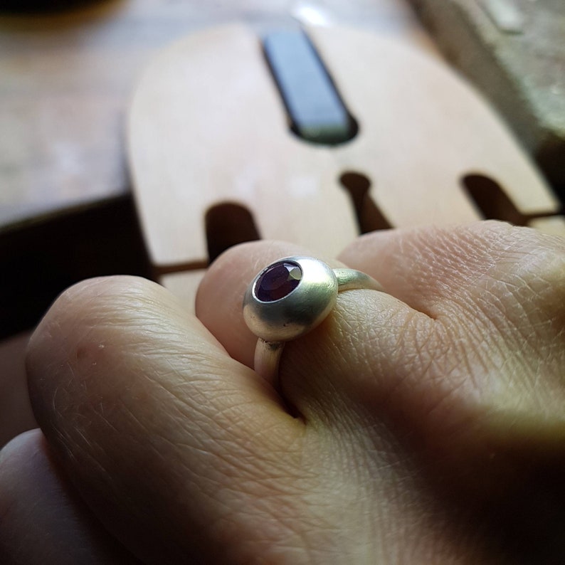 Sterling Silver Ring with Light Purple Amethyst Statement Ring Gift For Her Purple Amethyst Ring Sterling Silver Engagement Ring
