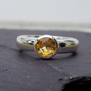 Citrin Ring Amazing Golden Colour Citrin Ring Engagement Ring Sterling Silver Handmade  Birthstone Yellow Citrin